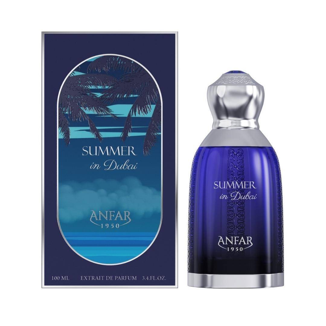 Anfar 1950 Summer in Dubai Extrait 100ml Women's Perfume — Eau de Parfum, Fresh Citrus Aquatic Amber Fragrance | Islamic & Eid Gift for Her