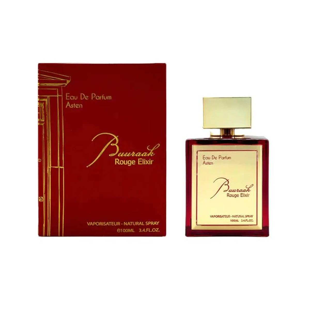 Asten Burraak Rouge Elixir 100ml Unisex EDP — Eau de Parfum, Amber Woody Oriental Fragrance | Islamic & Eid Gift for Her & Him